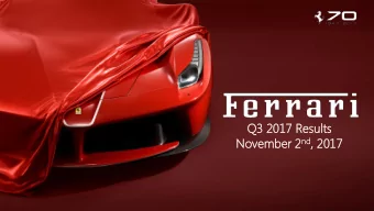 Novem  ember er 2 nd nd ,  , 2017  2017  Q3 2017 Results November 2 nd , 2017  1  1  SAFE HARBOUR