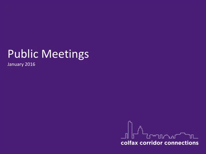 public meetings