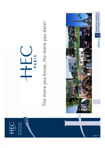 bd, 05/08  General presentation of HEC  History  Portfolio  Why choose HEC for your