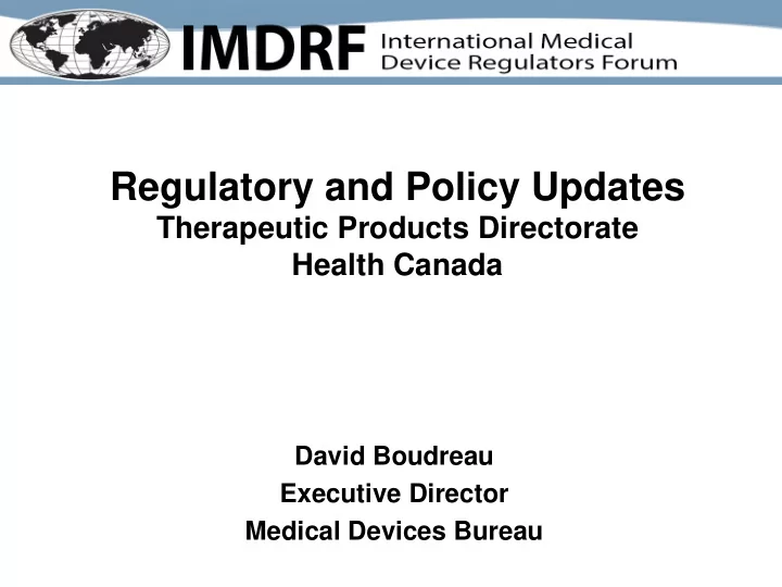 regulatory and policy updates