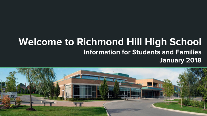 welcome to richmond hill high school