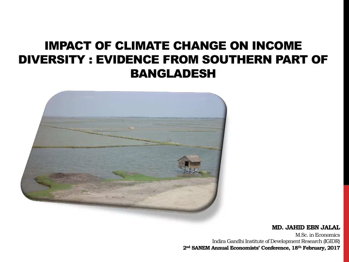 impact of climate change on income diversity evidence