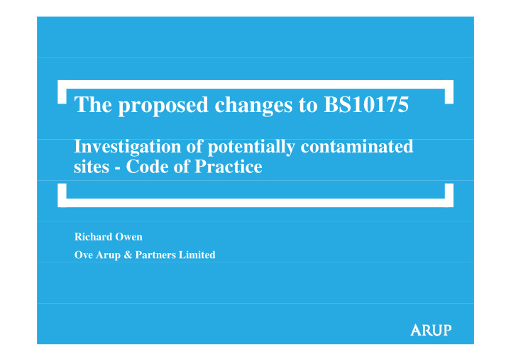 th the proposed changes to bs10175 d h t bs10175