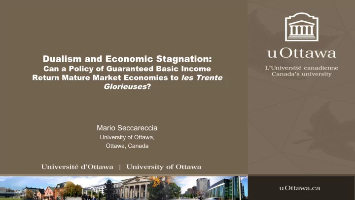dualism and economic stagnation