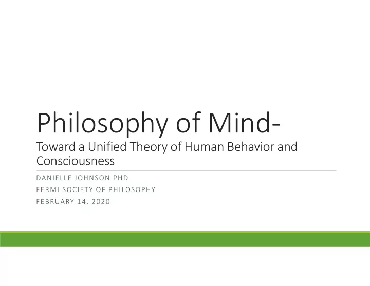 philosophy of mind