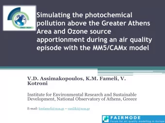 apportionment during an air quality episode with the MM5/CAMx model  V.D. Assimakopoulos, K.M.