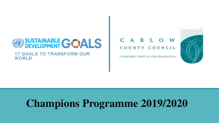 champions programme 2019 2020 sdg champions programme