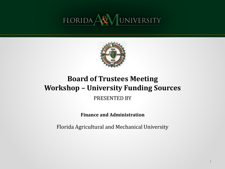 board of trustees meeting workshop university funding