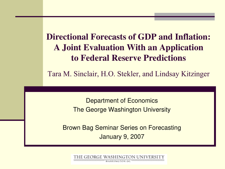 directional forecasts of gdp and inflation a joint
