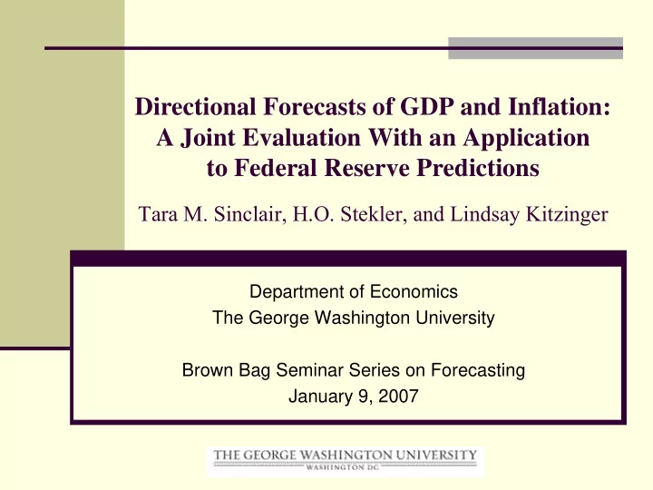 directional forecasts of gdp and inflation a joint