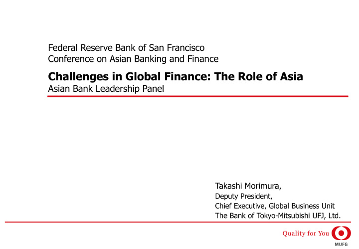 challenges in global finance the role of asia