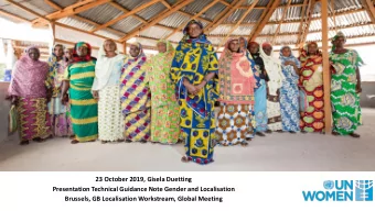 23 October 2019, Gisela Duetting  Presentation Technical Guidance Note Gender and Localisation