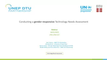 Conducting a gender-responsive Technology Needs Assessment  Webinar  18/03/2020  1PM-2PM CET Sara
