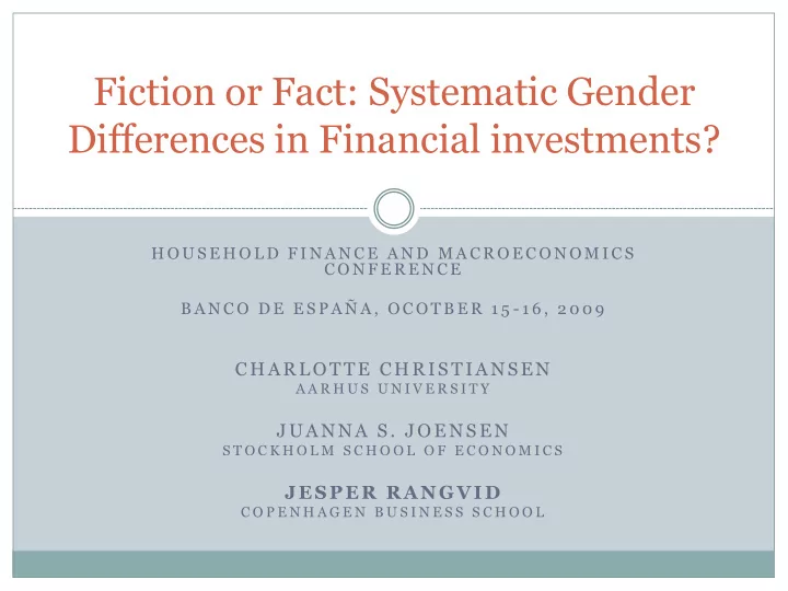 fiction or fact systematic gender