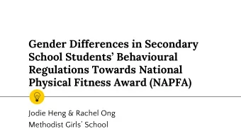 Gender Differences in Secondary  School Students Behavioural  Regulations Towards National