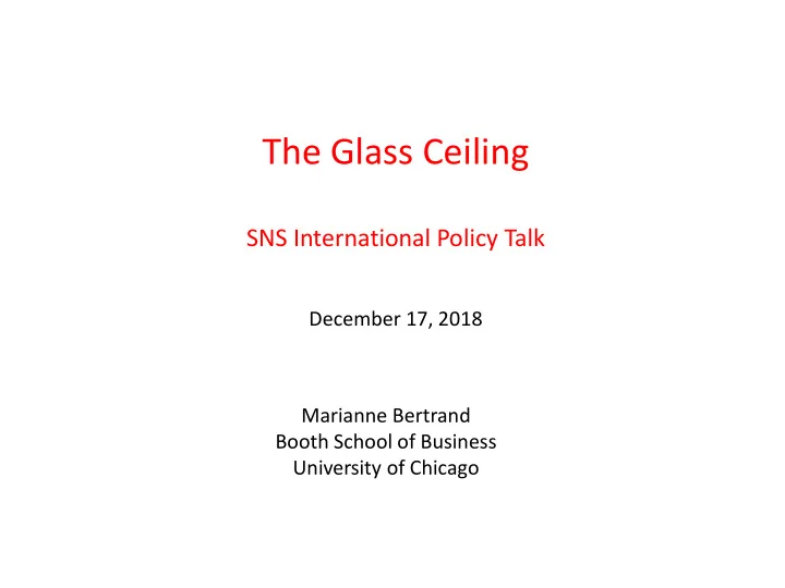 the glass ceiling