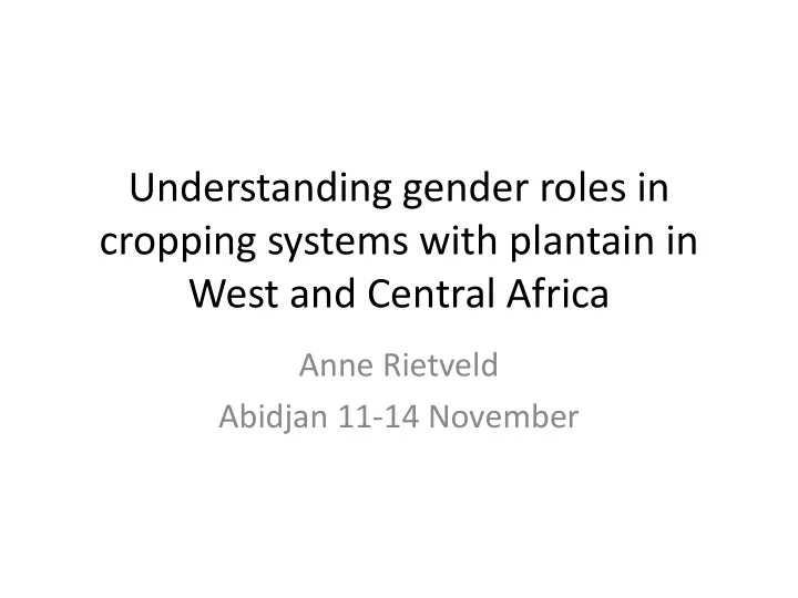 understanding gender roles in