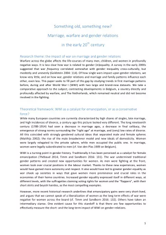 Something old, something new?    Marriage, warfare and gender relations   in