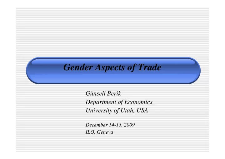 gender aspects of trade