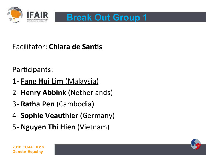 break out group 1