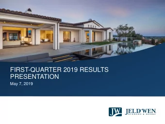 FIRST-QUARTER 2019 RESULTS  PRESENTATION  May 7, 2019  DISCLOSURES  Forward-Looking Statements