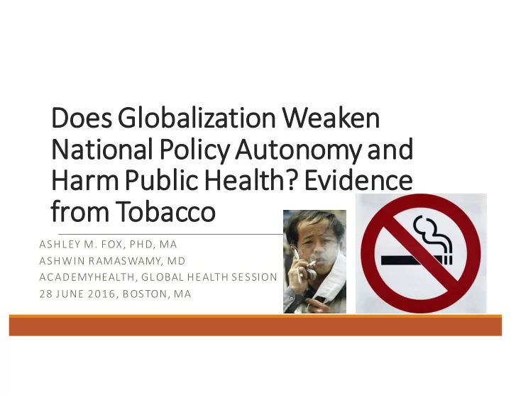 do does globalization weaken nat national polic licy