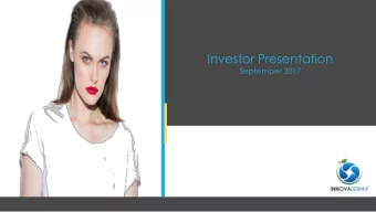 Investor Presentation  September 2017  Disclaimer This document does not constitute or form part of