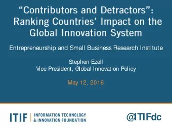 @  ITIFdc                  T  odays Presentation  Assessing the State of