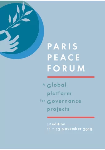1 st edition 11 to 13 November 2018  Our world is not going  in the right direction International