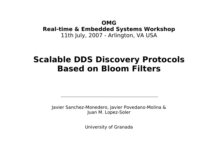 scalable dds discovery protocols based on bloom filters