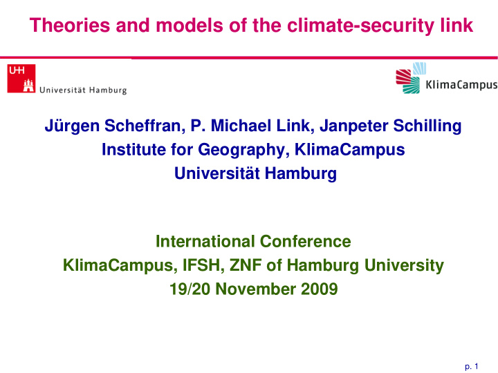 theories and models of the climate security link