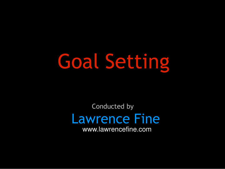 goal setting