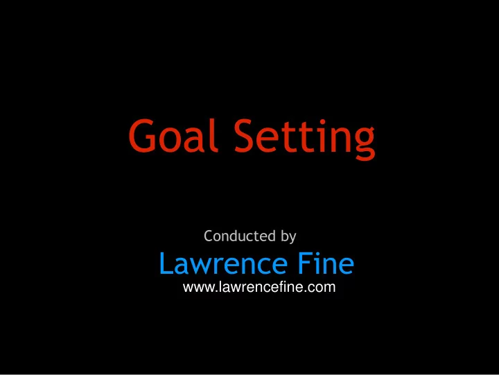 goal setting