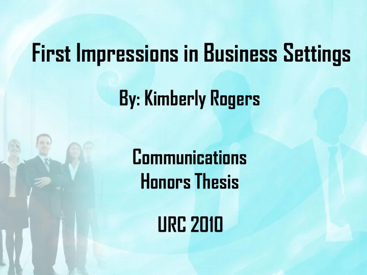 first impressions in business settings