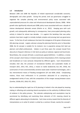 1.0  Introduction  Between 1995 and 2008 the Republic of Ireland experienced considerable economic,