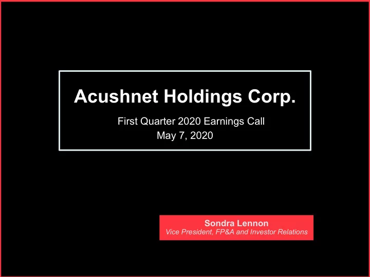 acushnet holdings corp