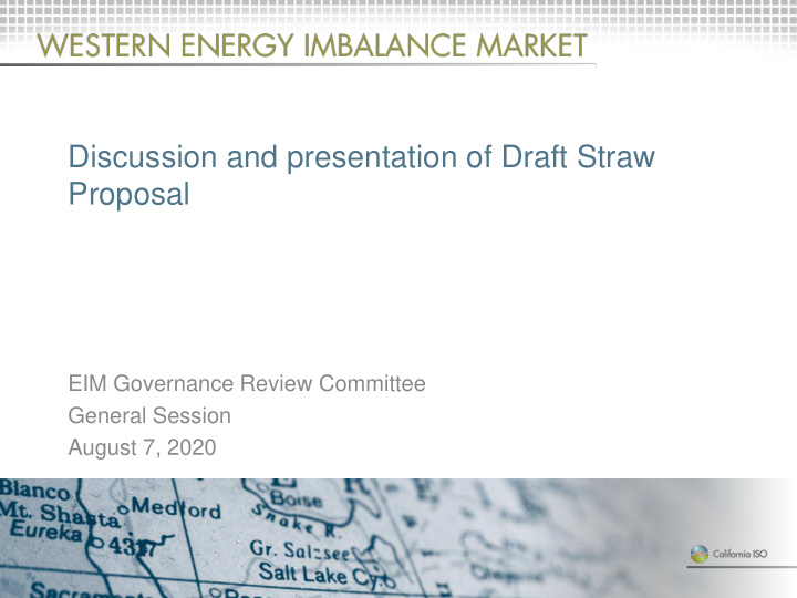 discussion and presentation of draft straw