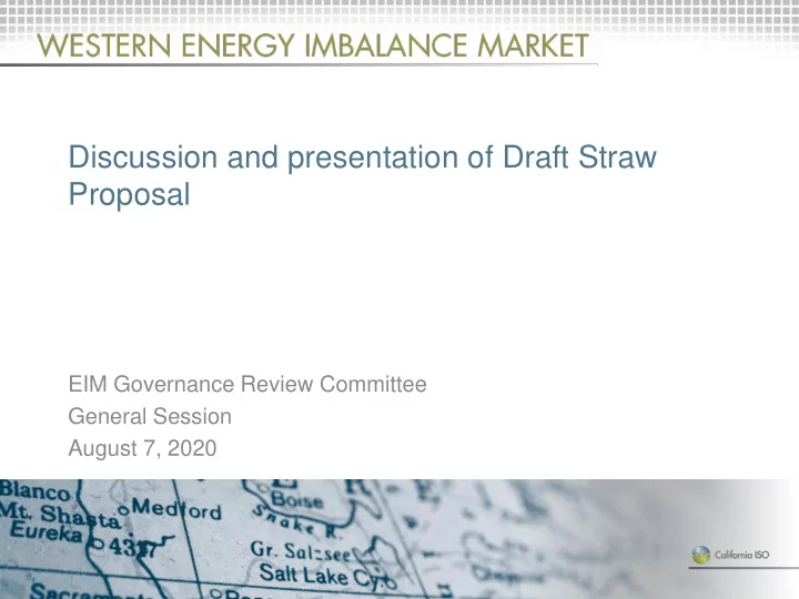 discussion and presentation of draft straw