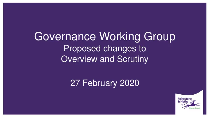 governance working group
