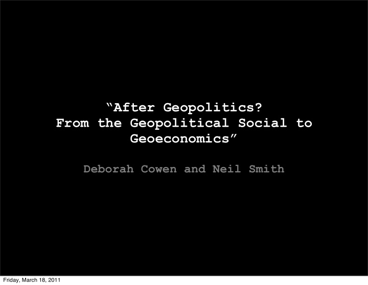 after geopolitics from the geopolitical social to
