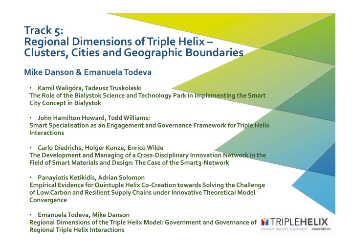 track 5 regional dimensions of triple helix clusters