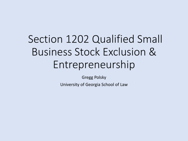 section 1202 qualified small business stock exclusion