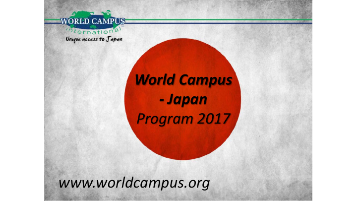 world campus japan