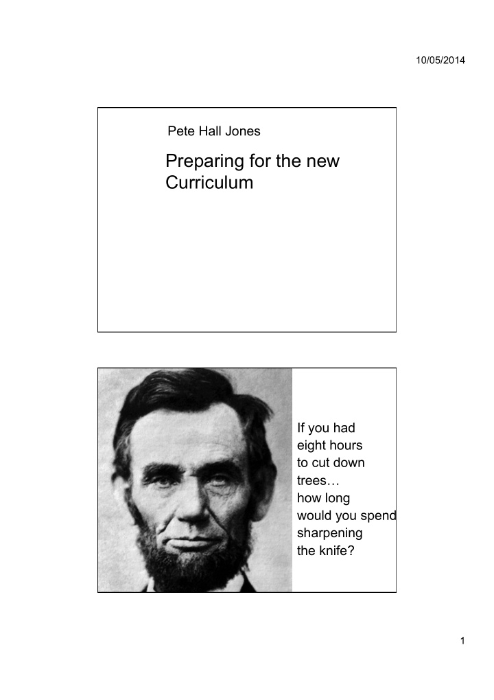 preparing for the new curriculum