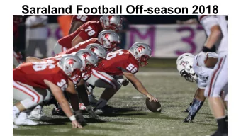 Saraland Football Off-season 2018  Saraland High School  Who We Are  *Saraland City Schools started