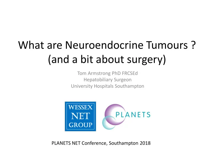 what are neuroendocrine tumours