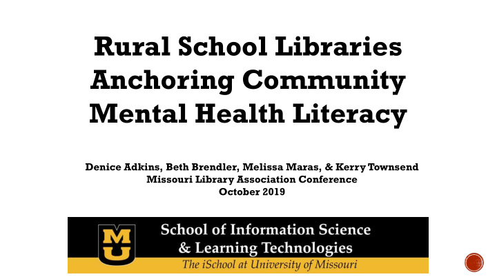 rural school libraries anchoring community mental health