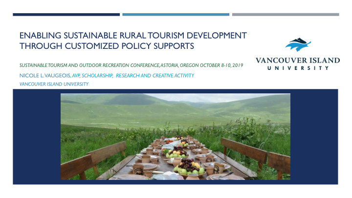 enabling sustainable rural tourism development through
