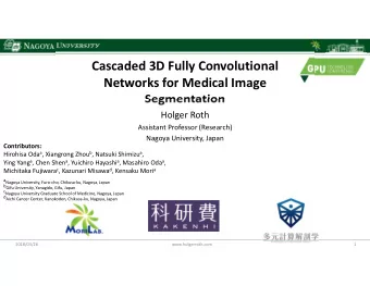 Cascaded 3D Fully Convolutional  Networks for Medical Image  Segmentation  Holger Roth  Assistant