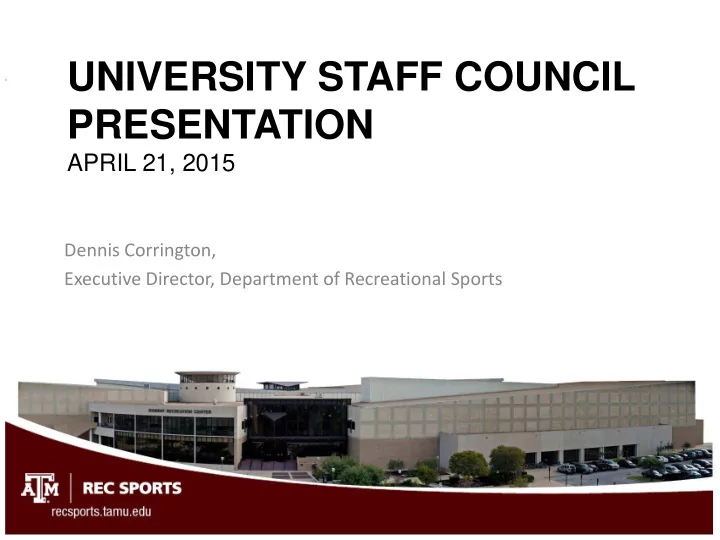 university staff council presentation